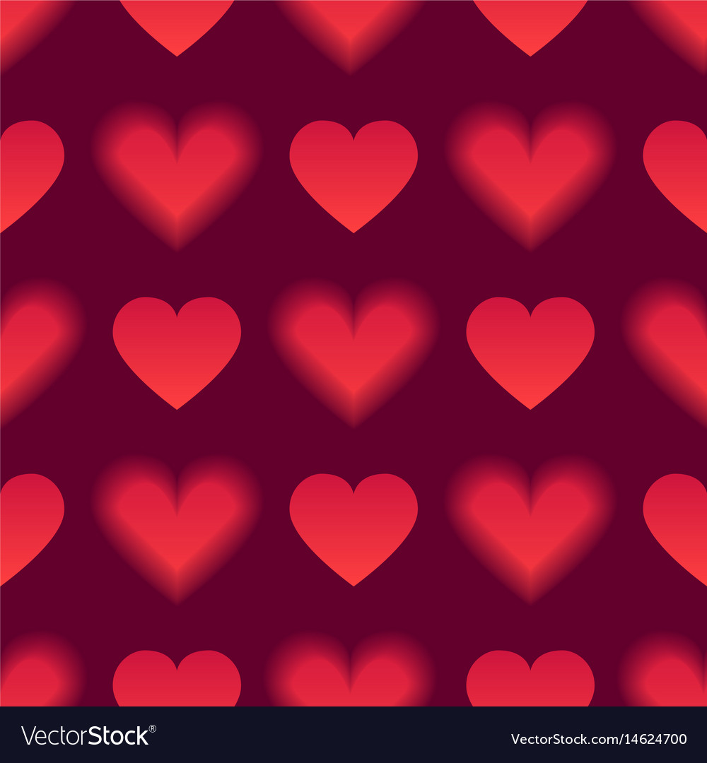 Seamless pattern with red hearts