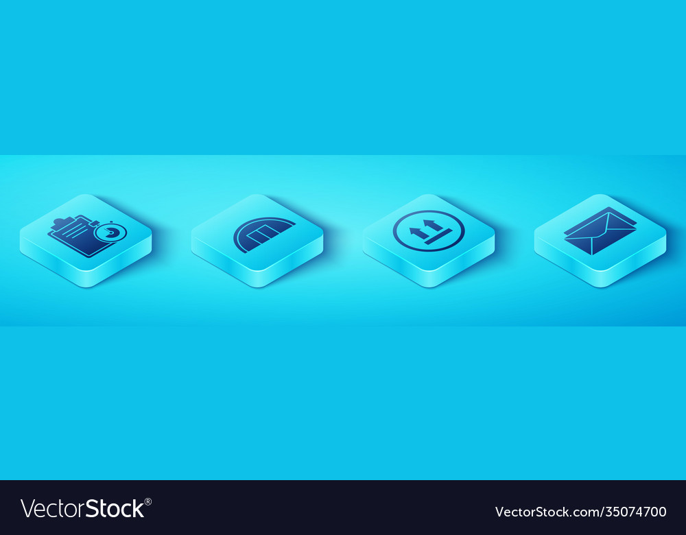 Set isometric verification delivery list vector image Set isometric verification delivery list