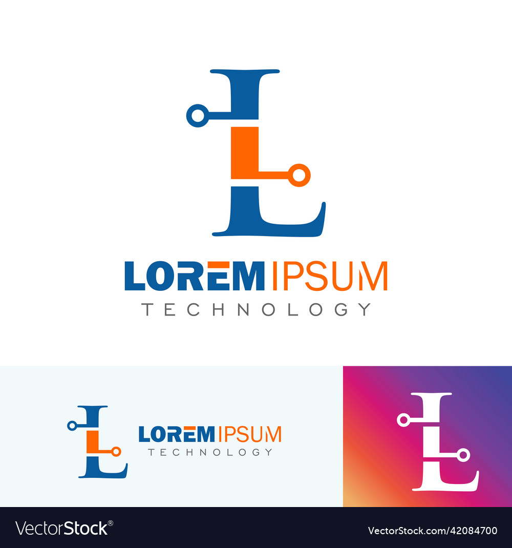 Technology monogram logo initial letter l Vector Image