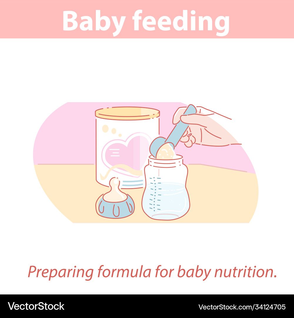 Bafeeding preparing bottle formula Royalty Free Vector Image