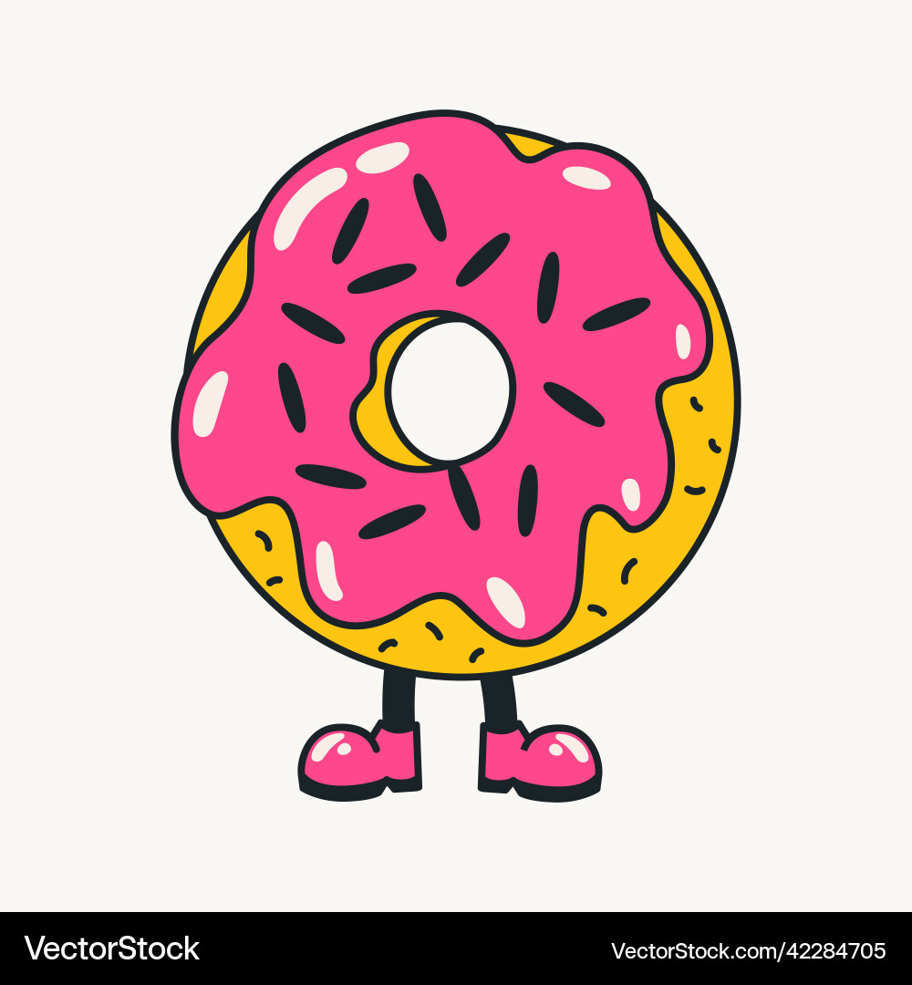 Cartoon funny cute comic characters pink Vector Image