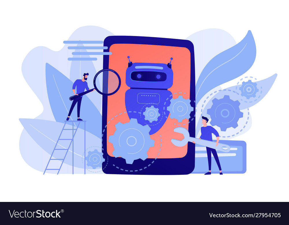 Chatbot app development concept vector image Chatbot app development concept