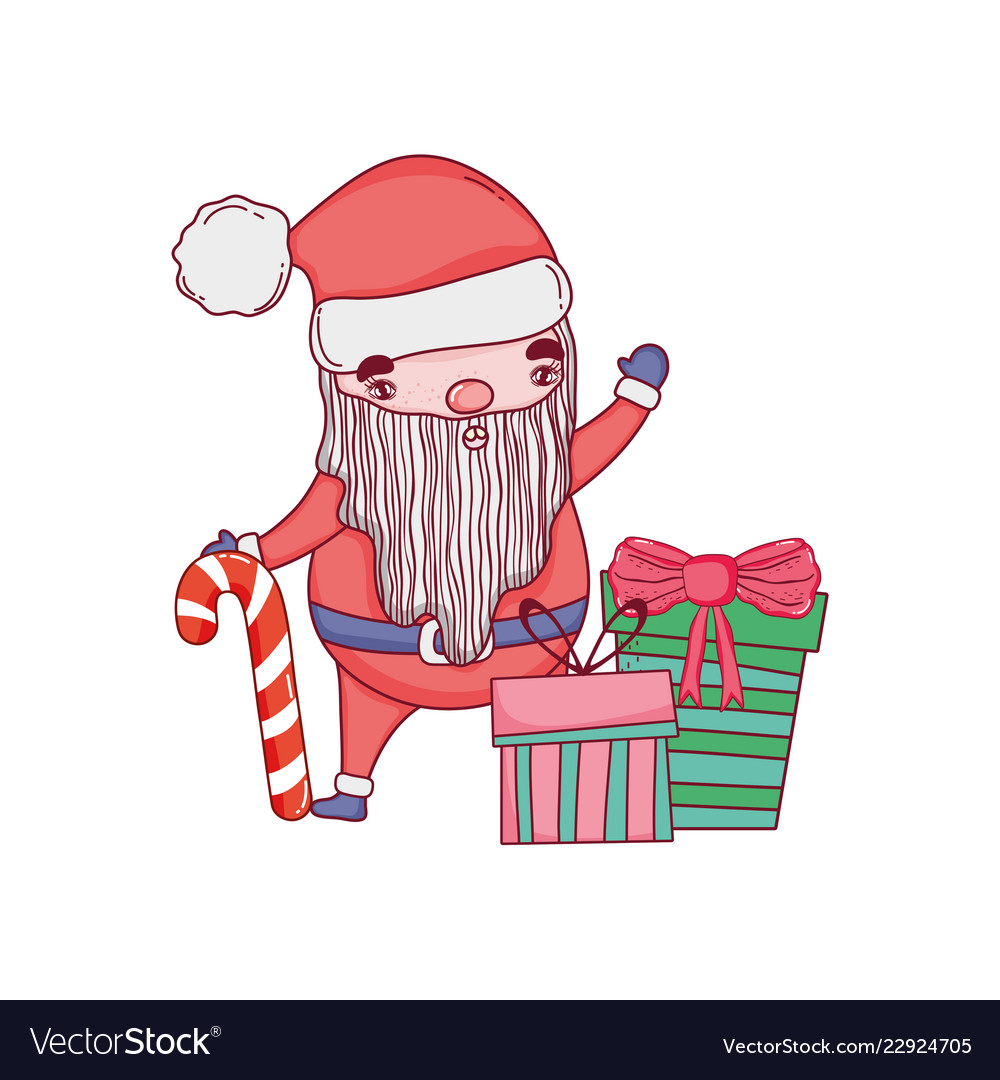 Cute christmas santa claus with gift present