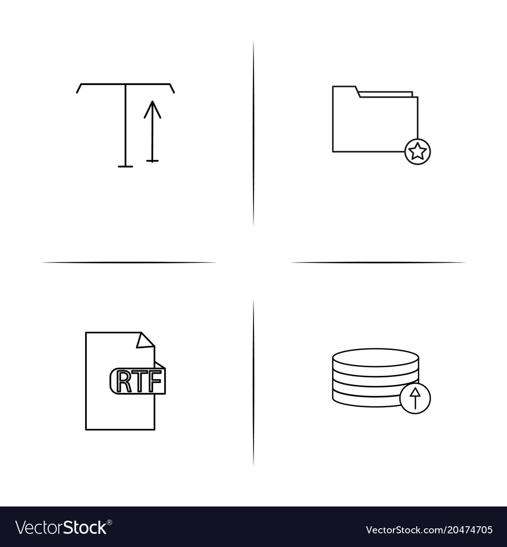 Files and folders sign simple linear icons set