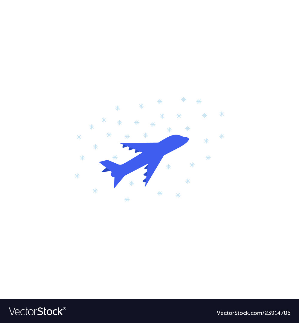 Flight snowfall color icon element of christmas