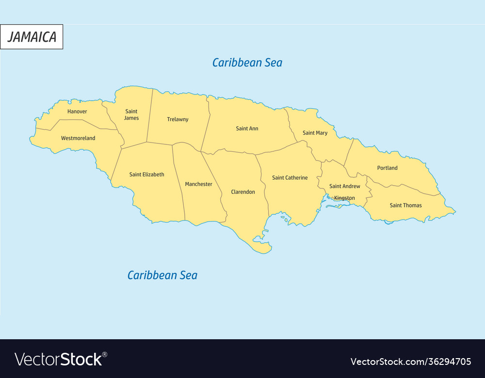 Jamaica administrative map