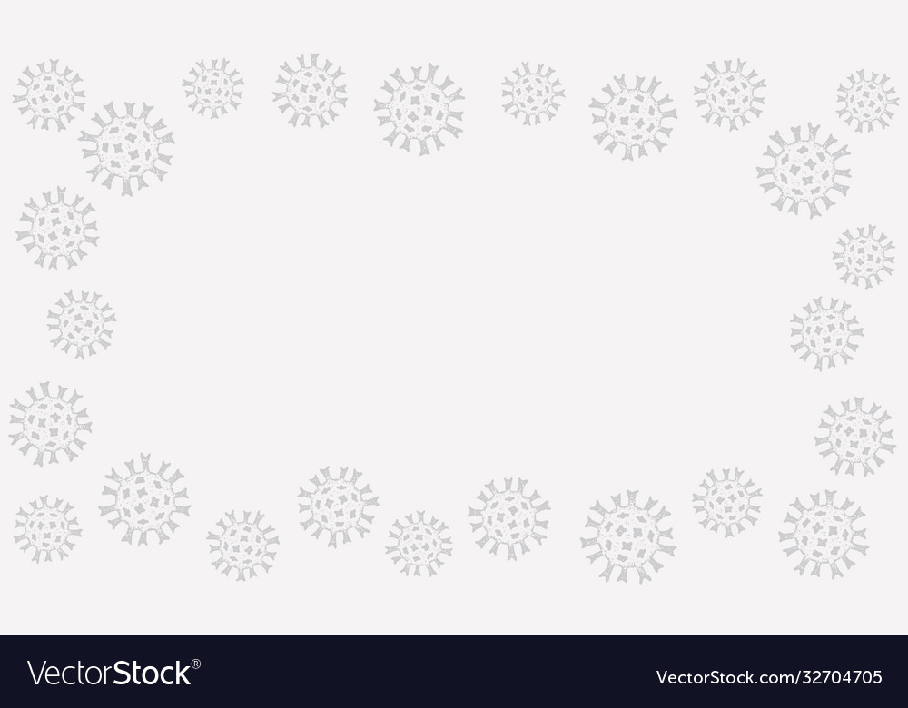 Light grey background with coronavirus shapes