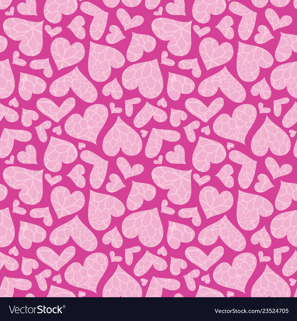 Pink Textured Hearts Seamless Pattern Royalty Free Vector 4666