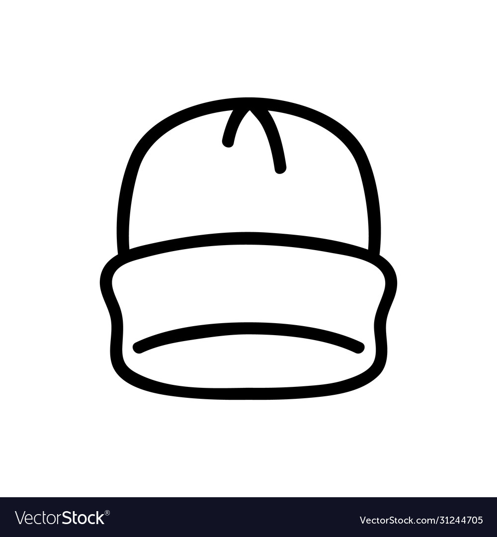 Plain beanie with lapel icon outline