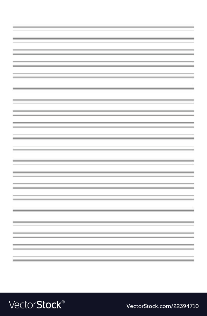 Blank sheet music sheet for the notation Vector Image