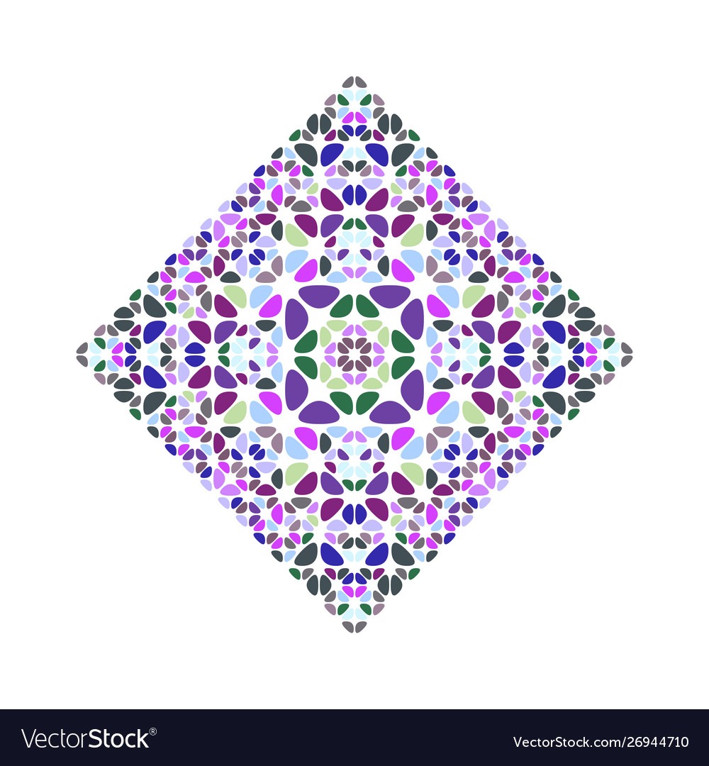 Colorful isolated geometrical floral mosaic