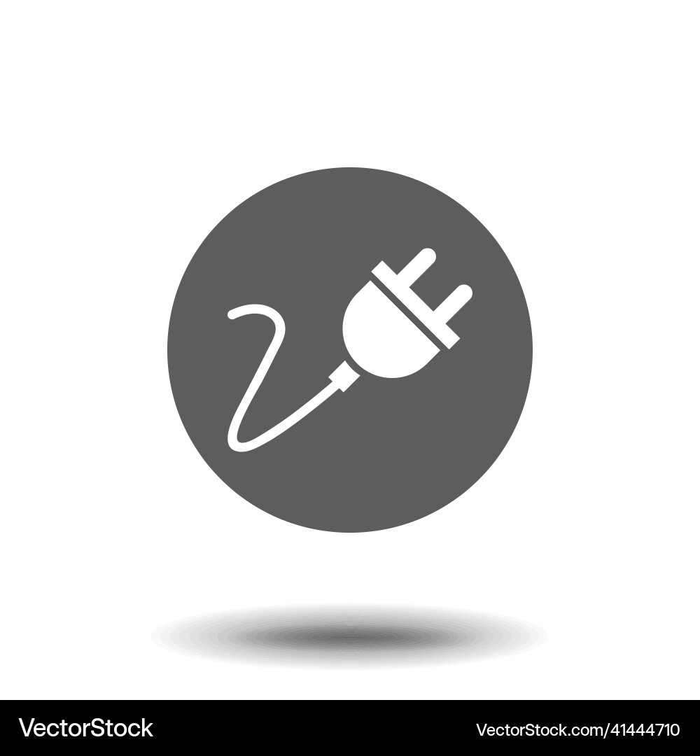 Electrical plug web flat icon Royalty Free Vector Image