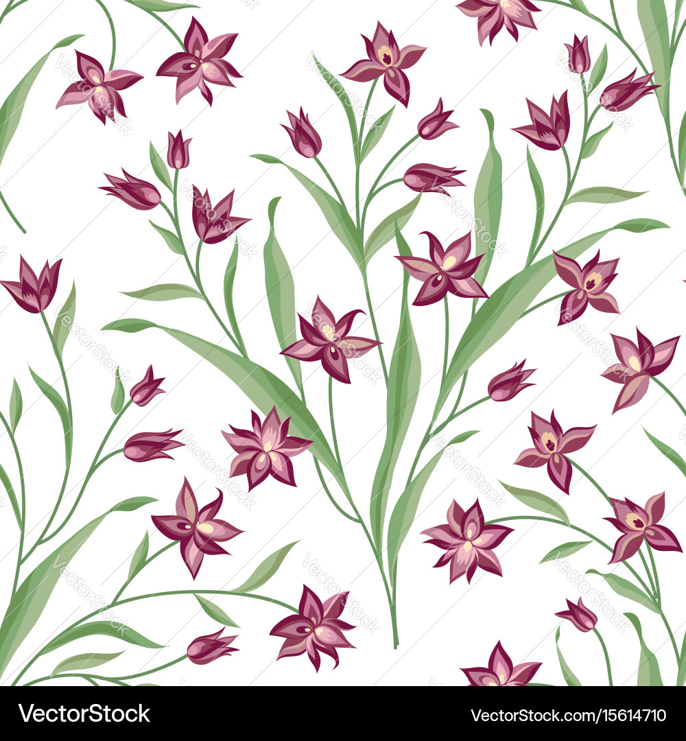 Floral seamless pattern flower background Vector Image