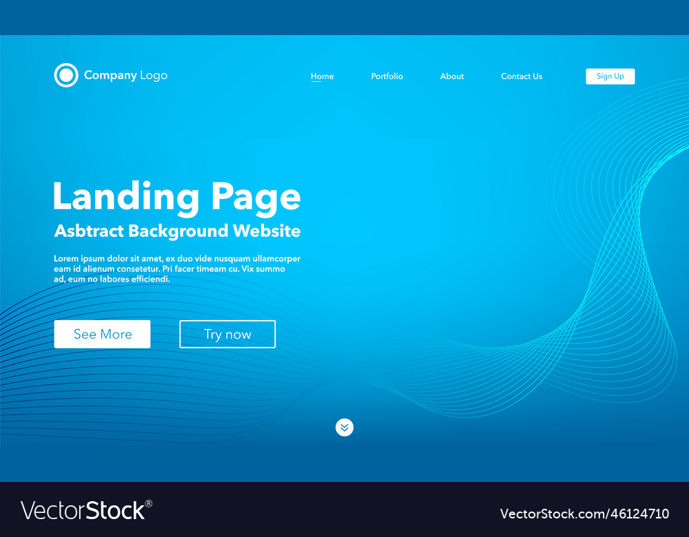 Gradient abstract wave background landing page