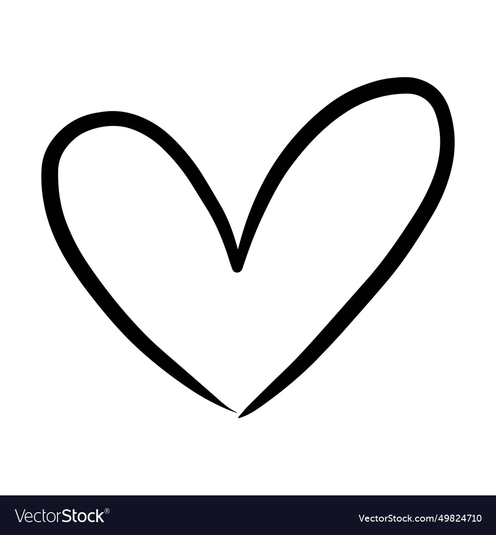 Heart symbol icon hand drawn element of love Vector Image