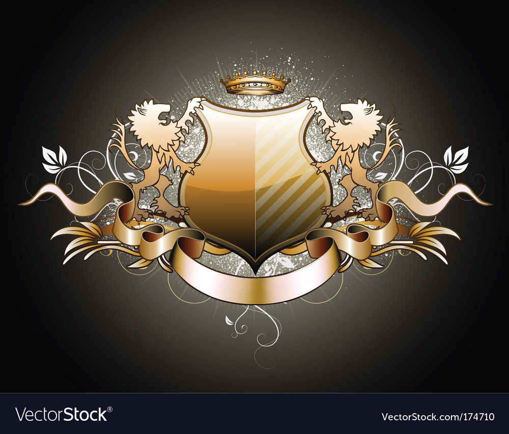 Heraldic shield Royalty Free Vector Image - VectorStock