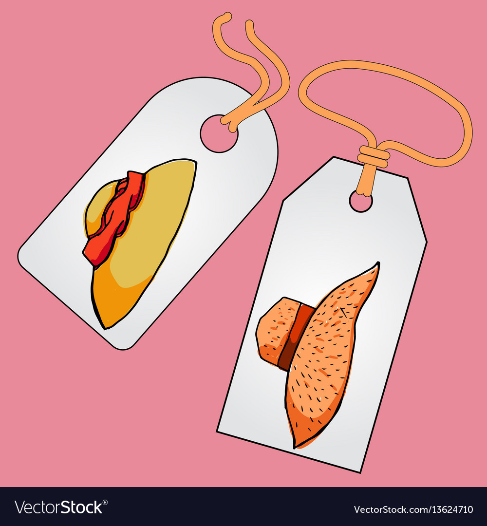 Label badge price tag with the image vector image Label badge price tag with the image