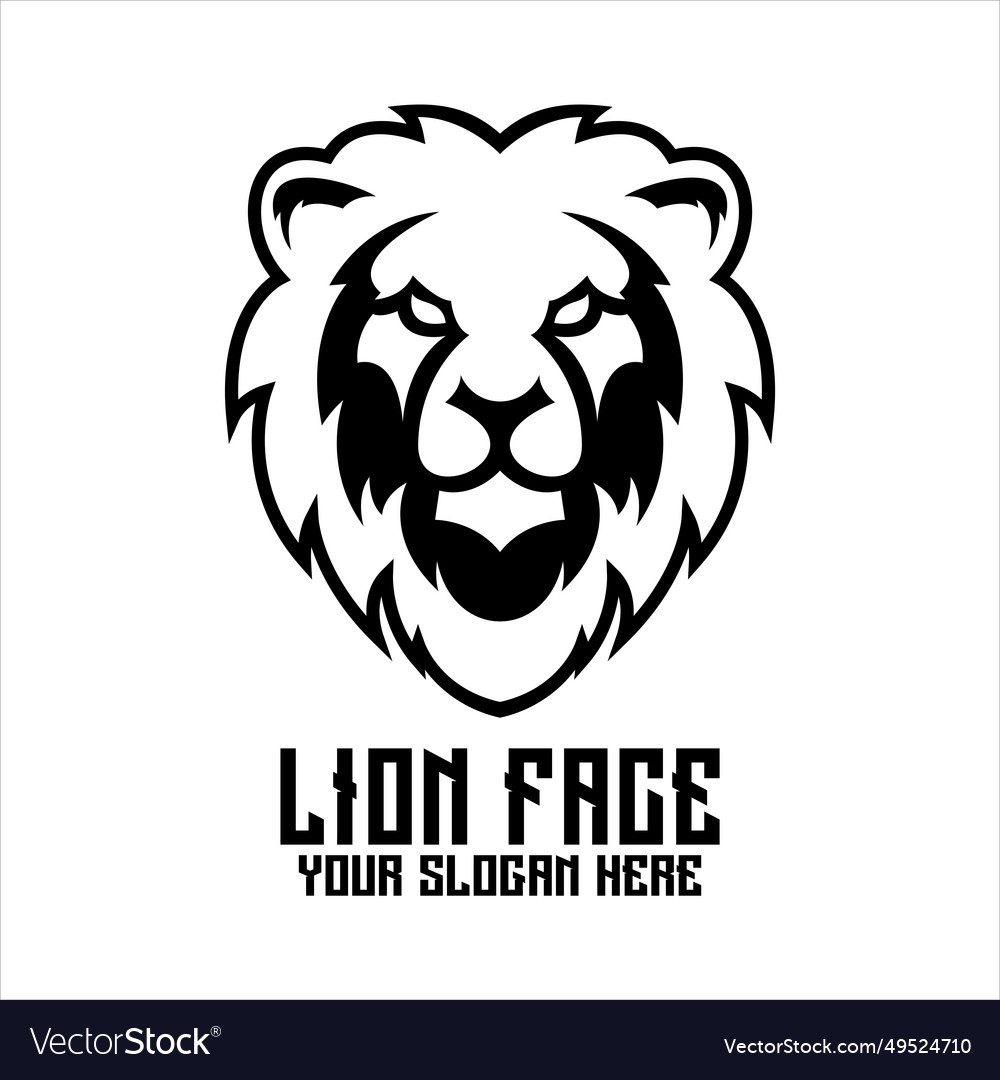 Lion face logo design Royalty Free Vector Image