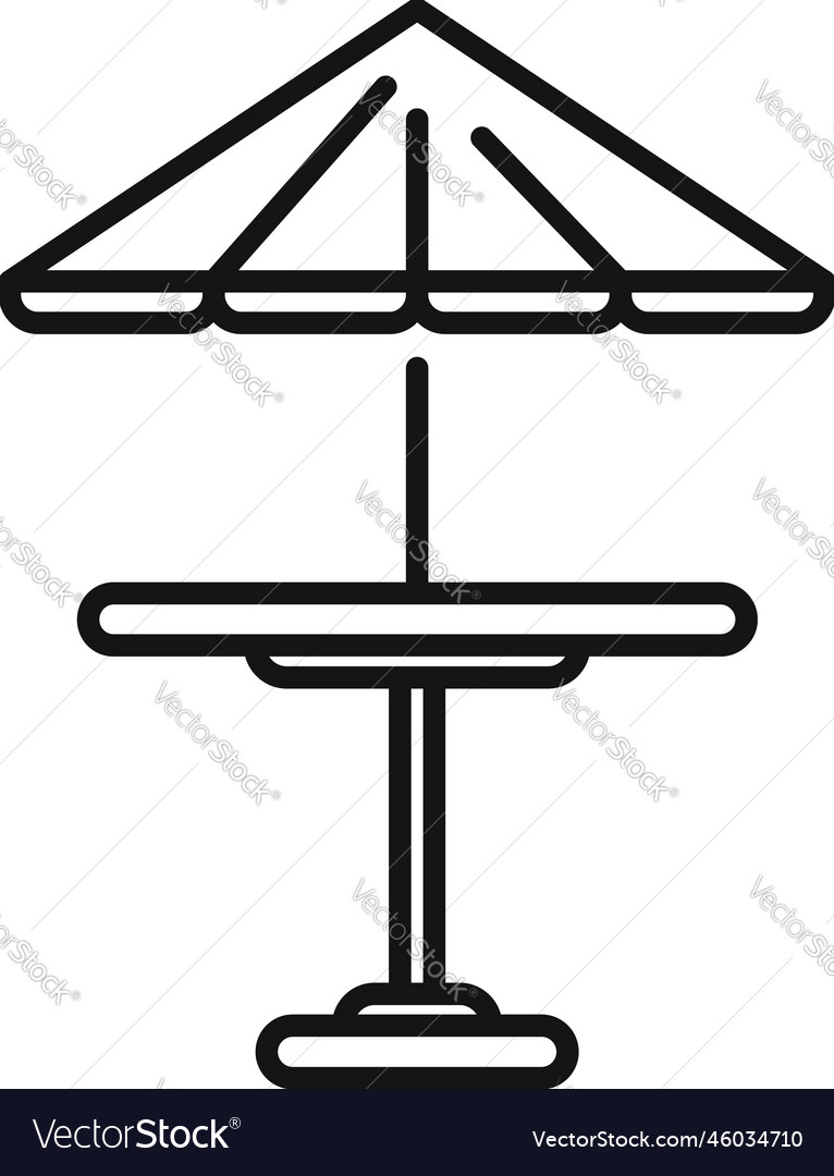 Lounge table umbrella icon outline room Royalty Free Vector