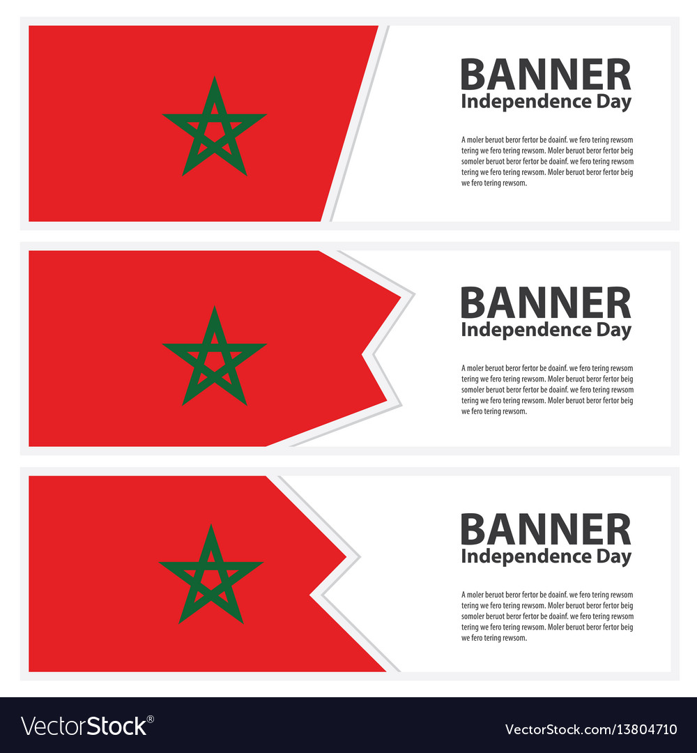 Morocco flag banners collection independence day