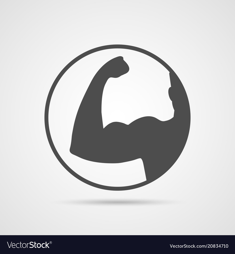 Muscle icon gym design and street workout symbol