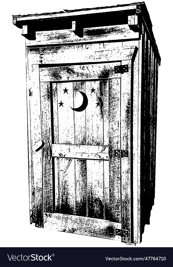 Old wooden outhouse sketch Royalty Free Vector Image