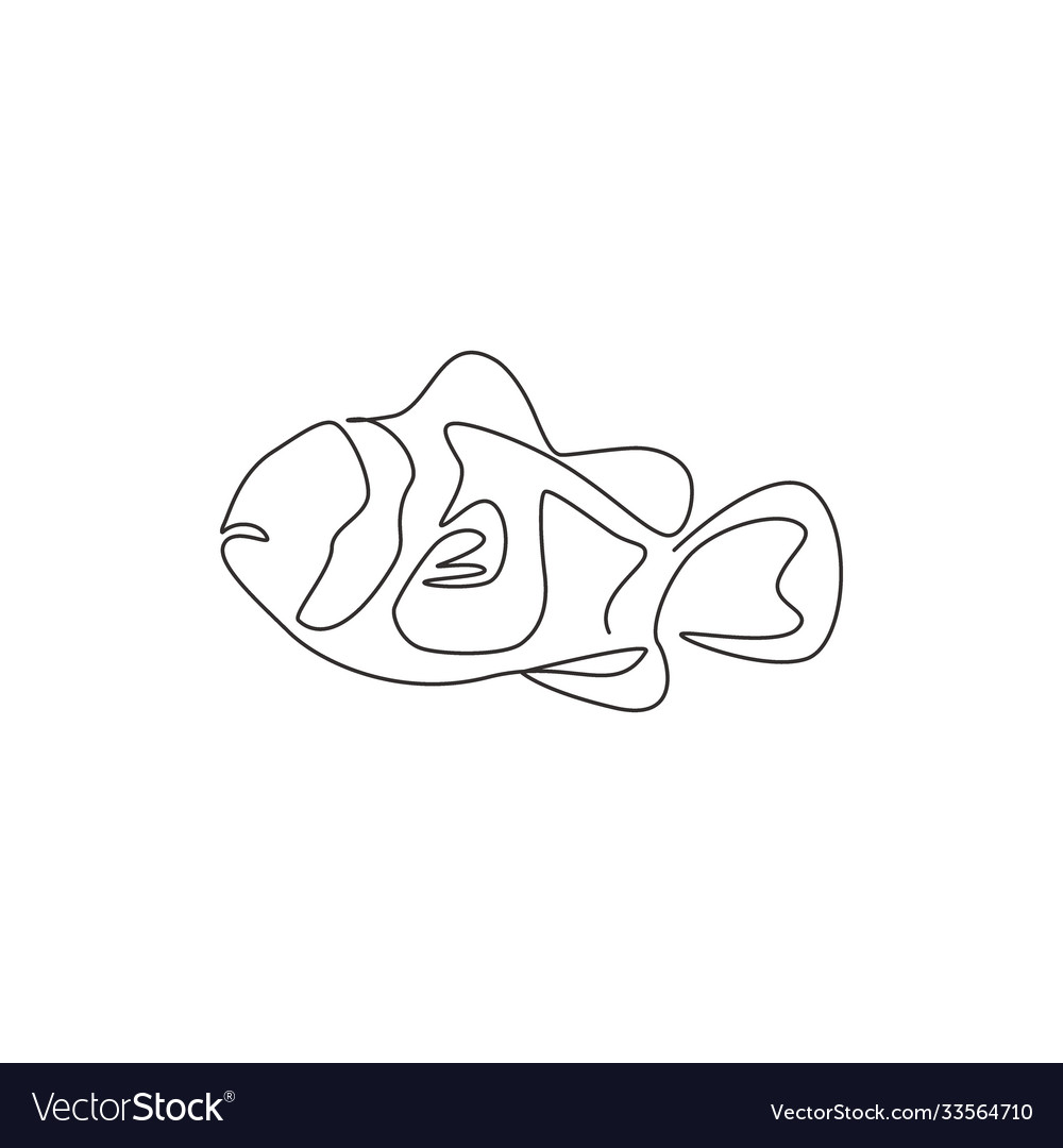 One continuous line drawing adorable clown Vector Image