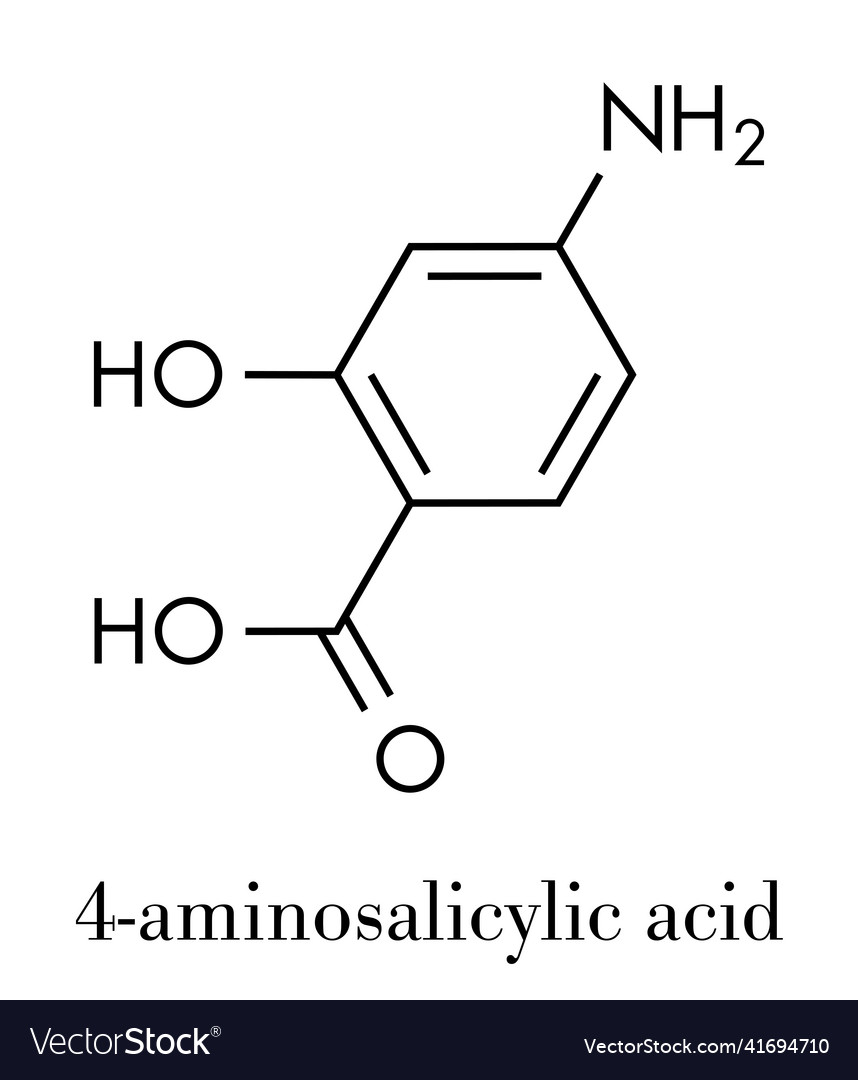 Para-aminosalicylic acid drug molecule used Vector Image