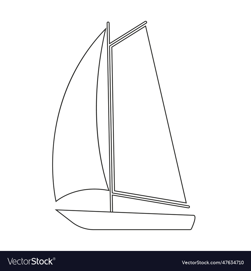 Silhouette Of A Sailboat Royalty Free Vector Image Silhouette Of A Sailboat Vector 47634710