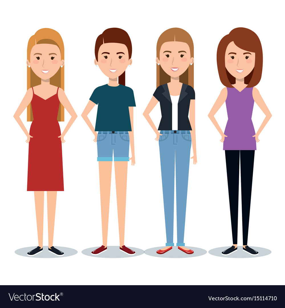 Standing people set Royalty Free Vector Image - VectorStock