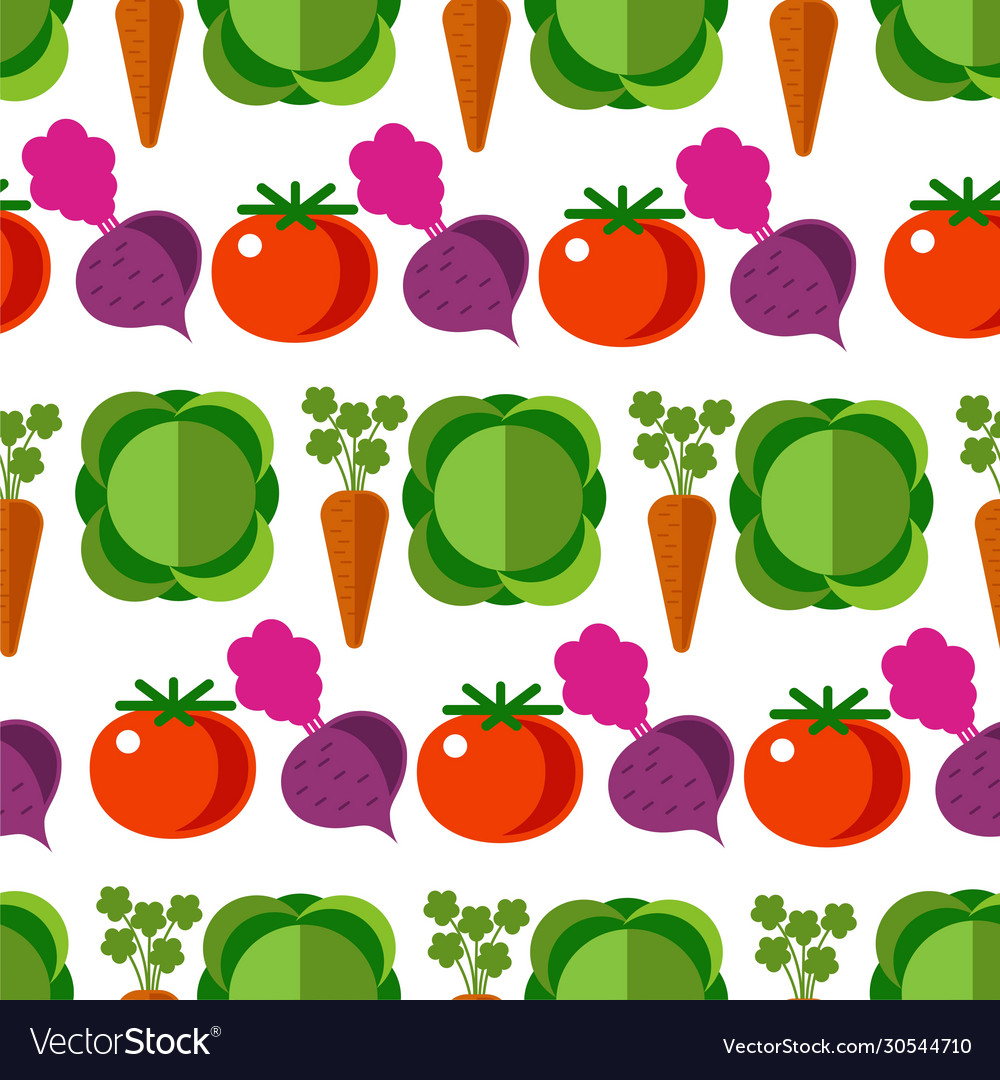 Vegetables cabbage and carrot tomato and beetroot Vector Image