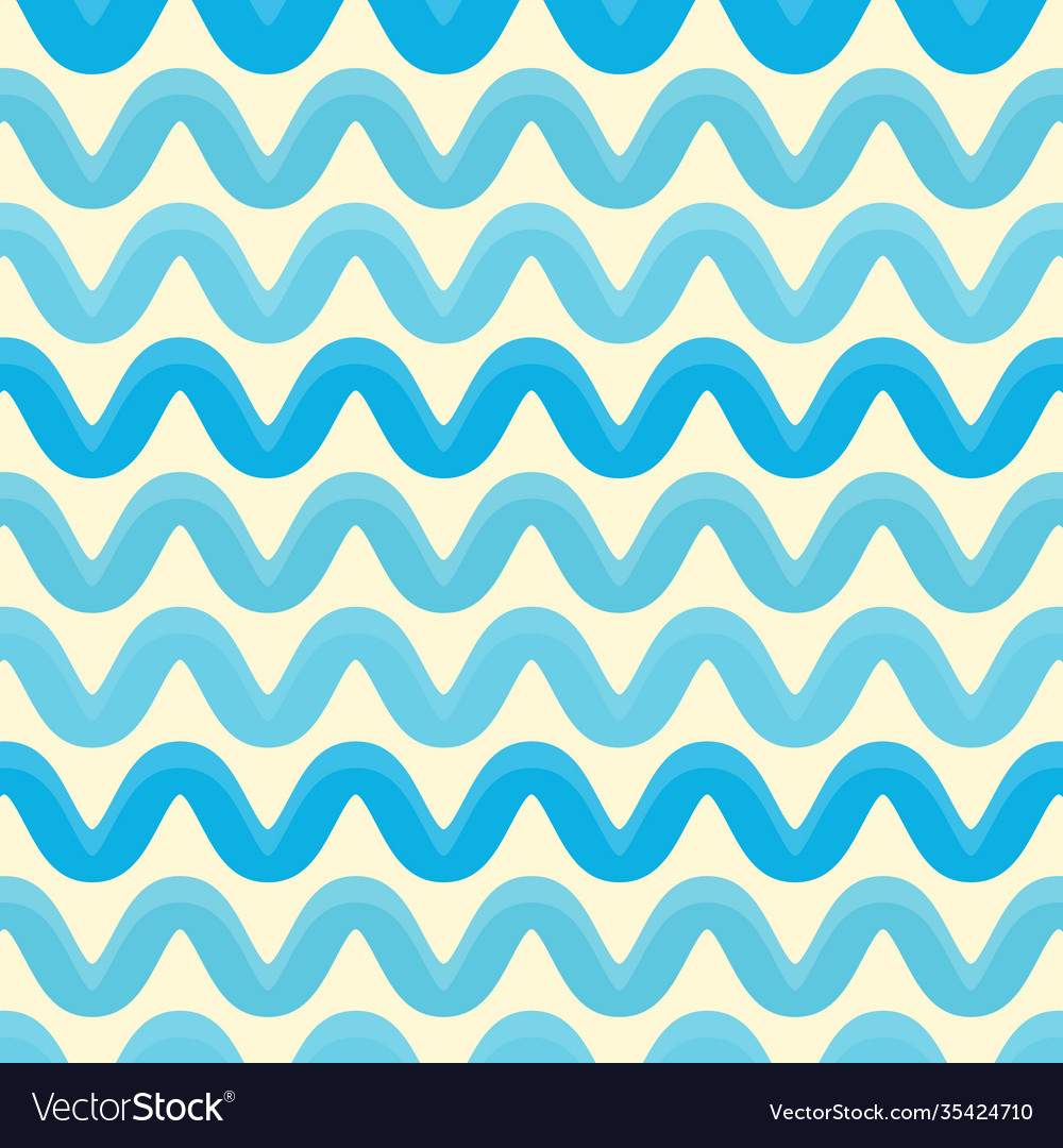 Wave seamless pattern blue wavy textures sea