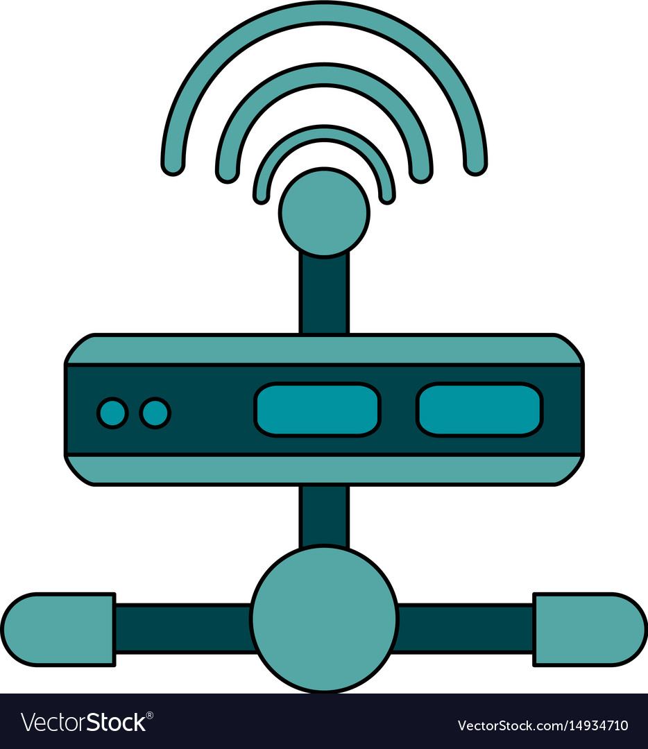 White background with wireless router network