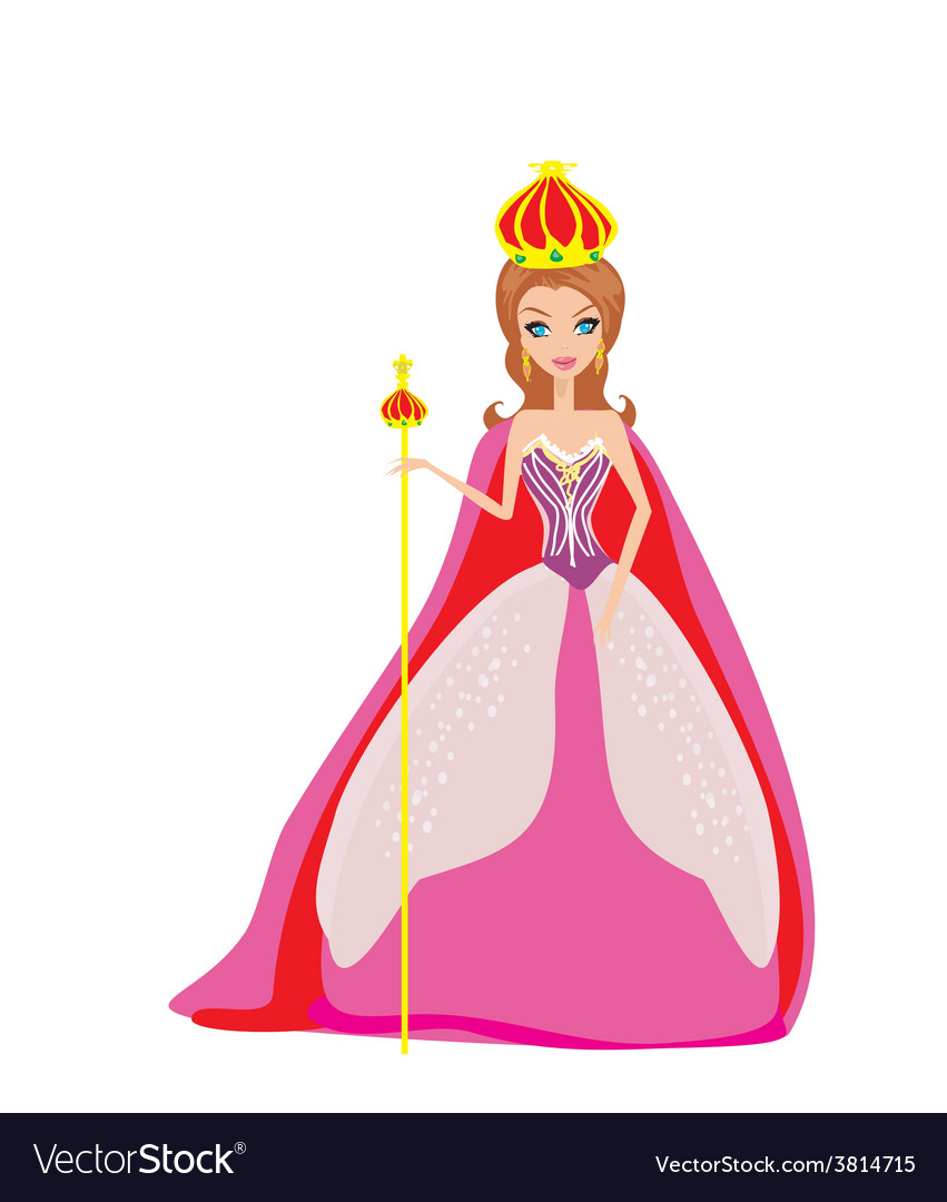 A Of Cartoon Queen Royalty Free Vector Image Vectorstock