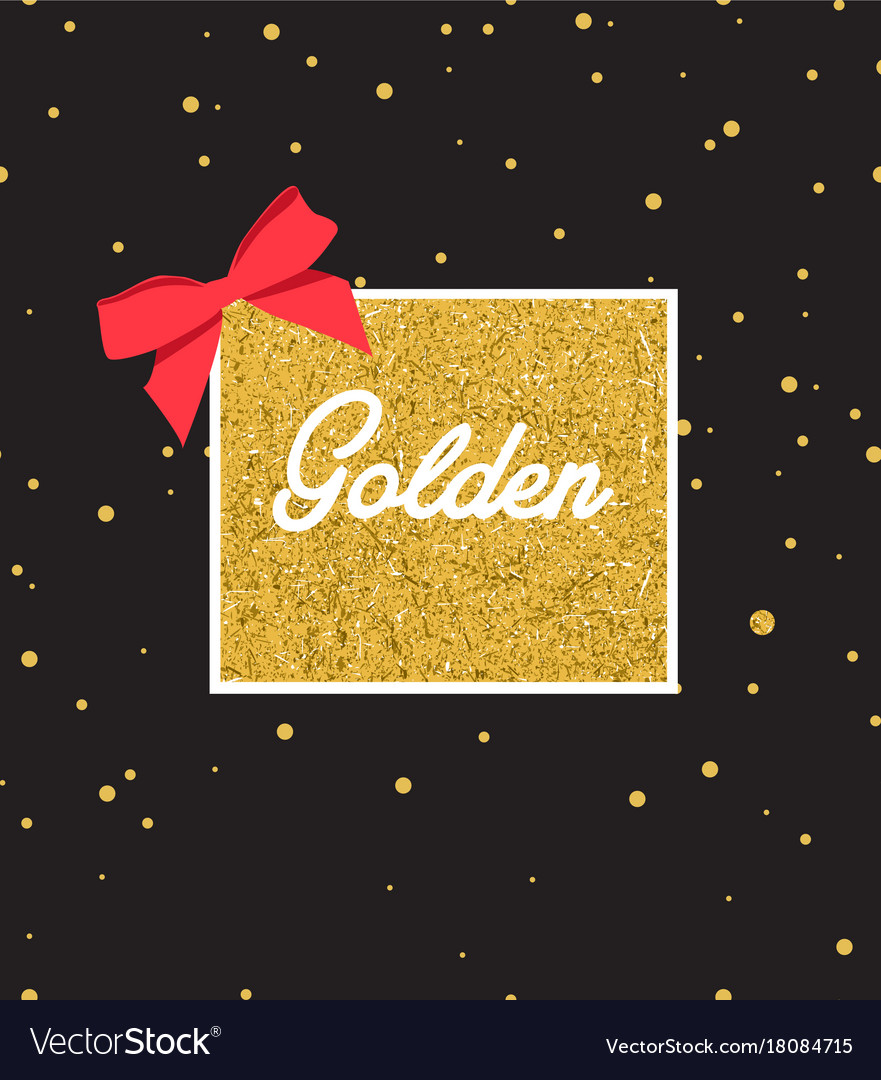 Abstract black background with sparkles and gold Vector Image