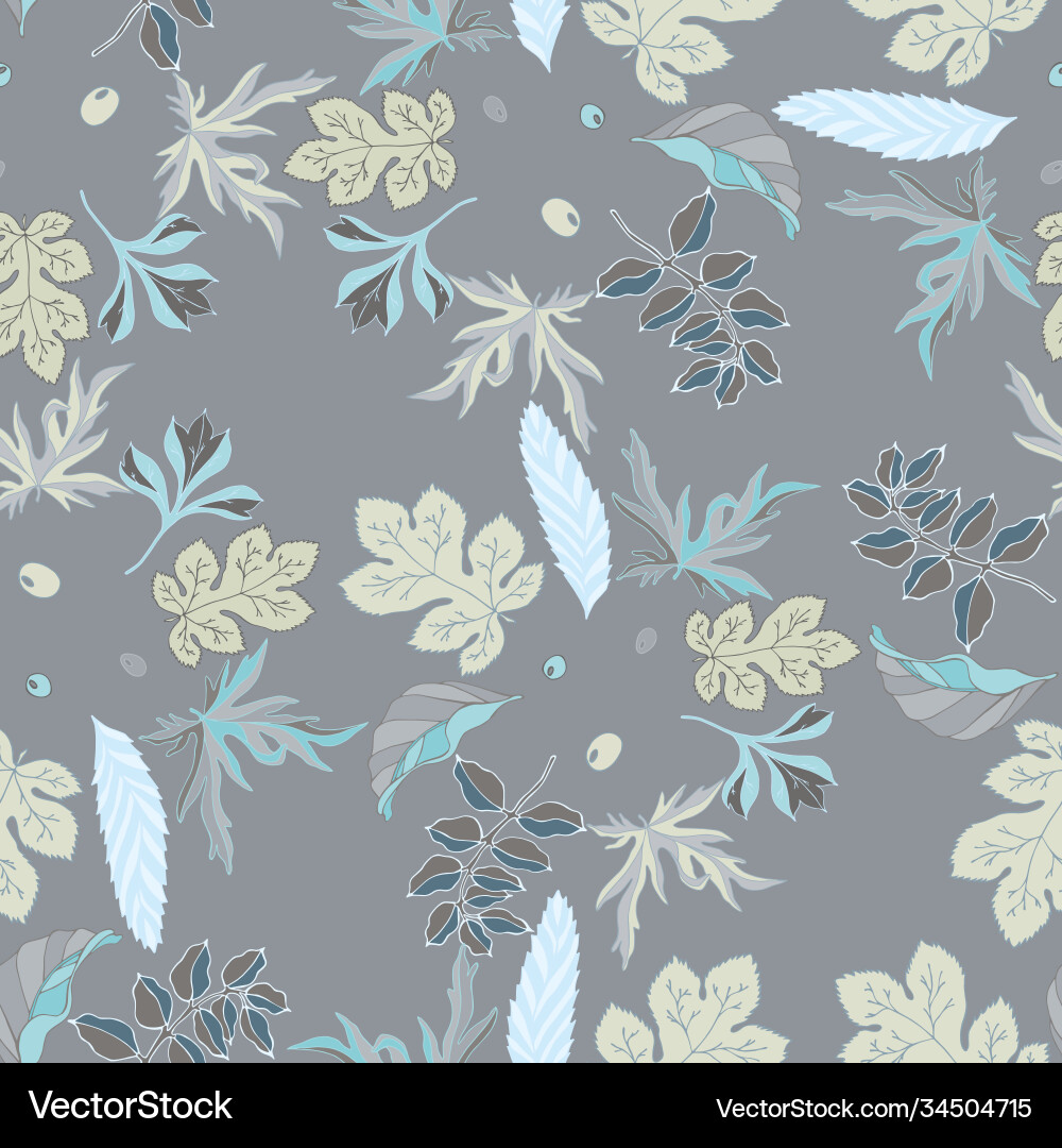 Background from leaves in cold colors Royalty Free Vector
