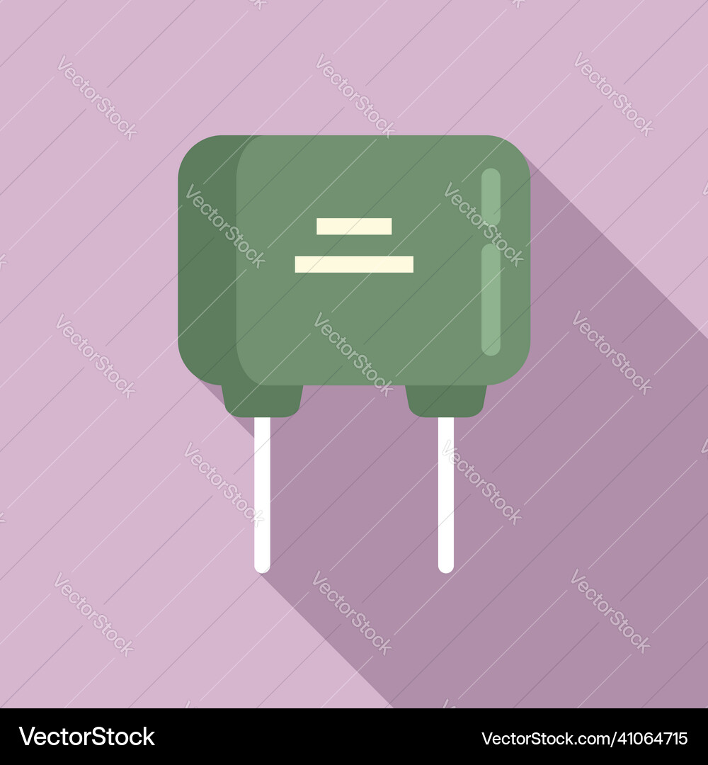 Computer capacitor icon flat component Royalty Free Vector