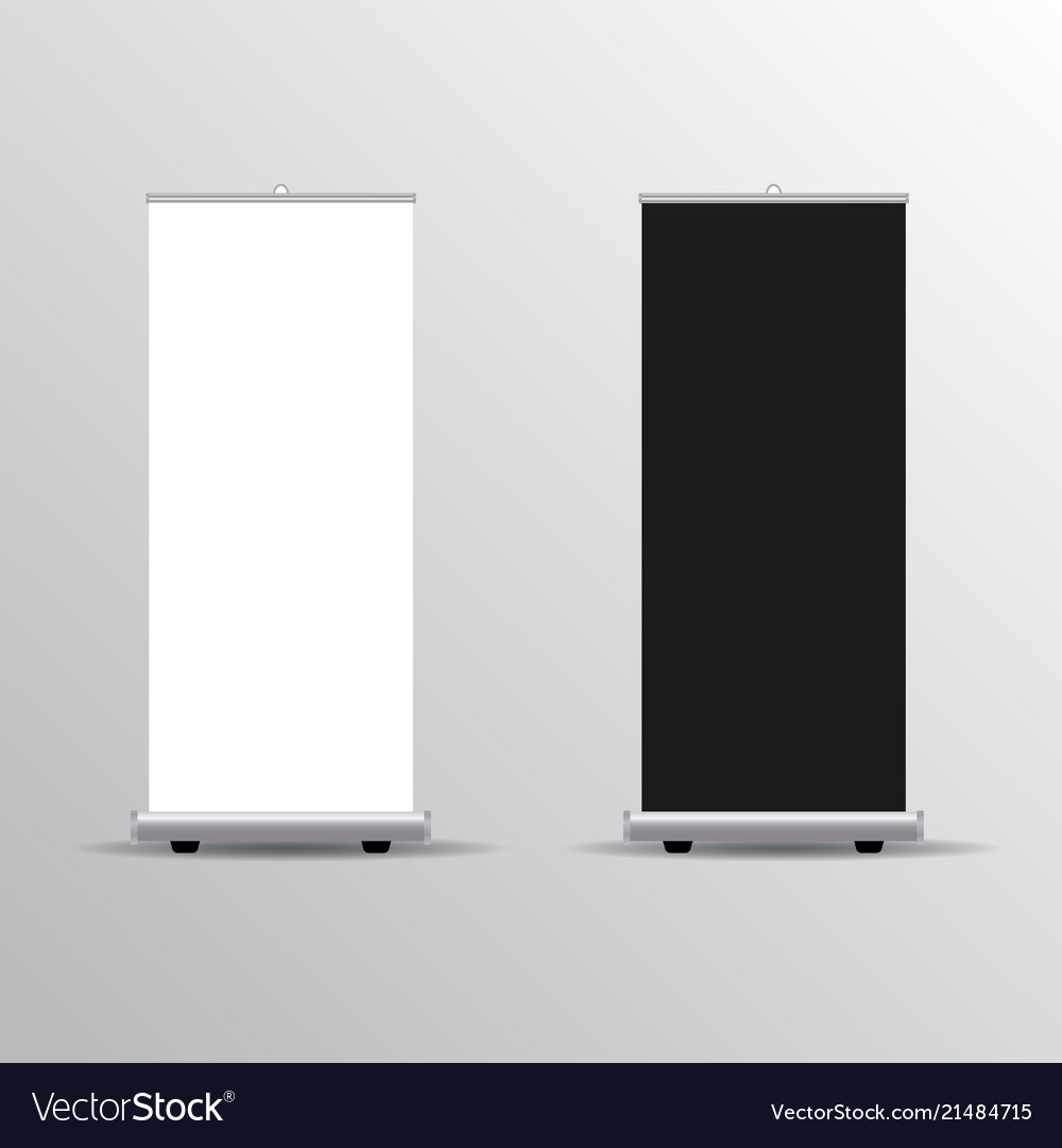Exhibition Stand Roll Up Banner Template Vector Image