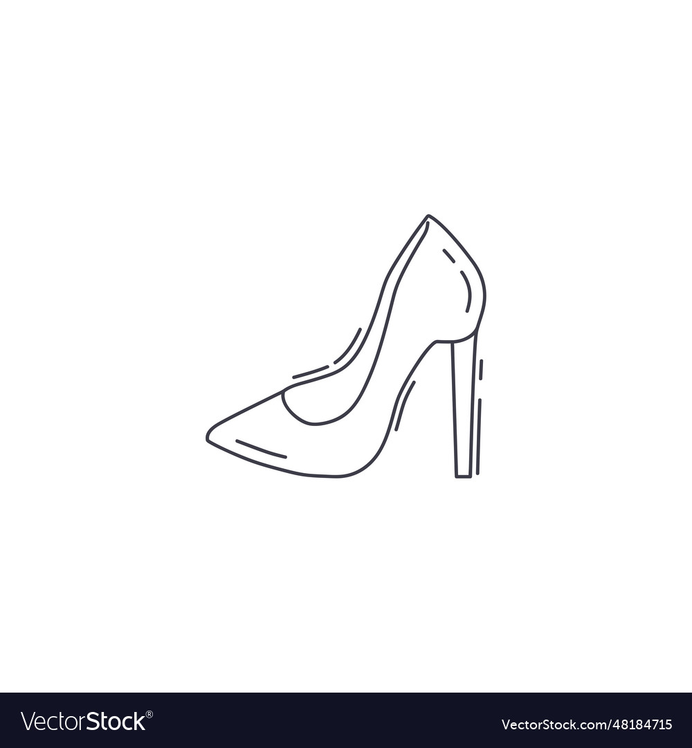 Female heel line icon womens high heeled shoes Vector Image