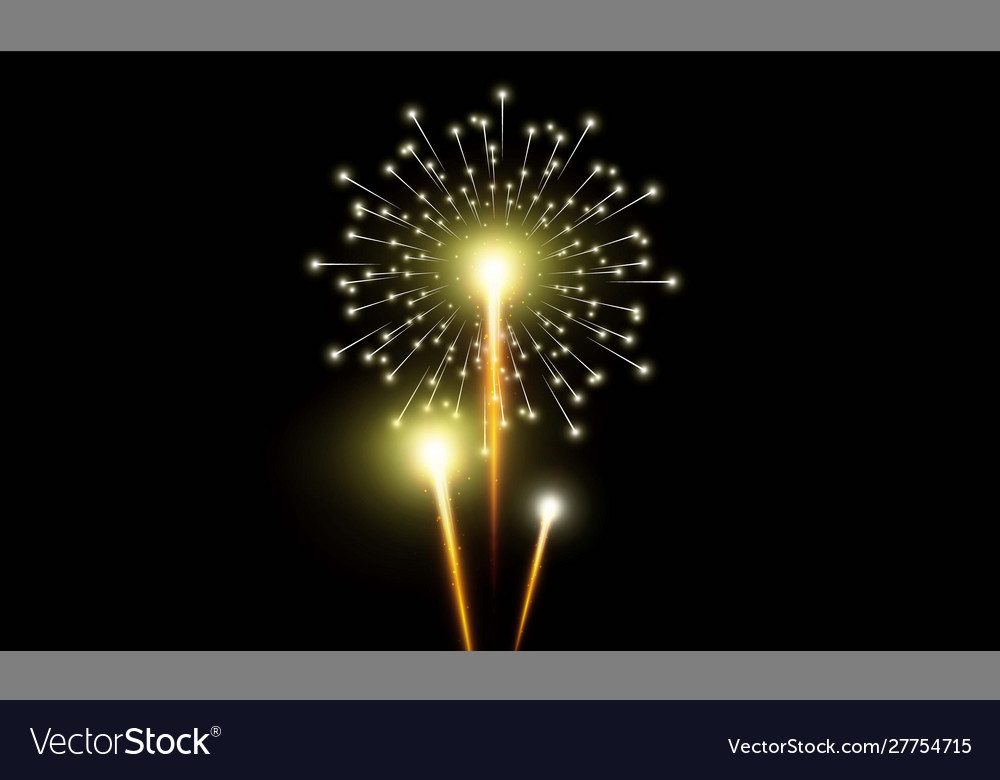 Festive golden firework salute burst