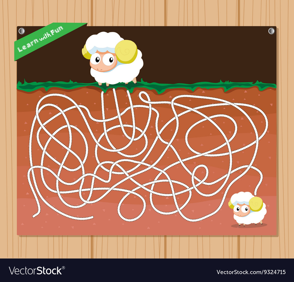 Funny maze game - beautiful educative for kid Vector Image