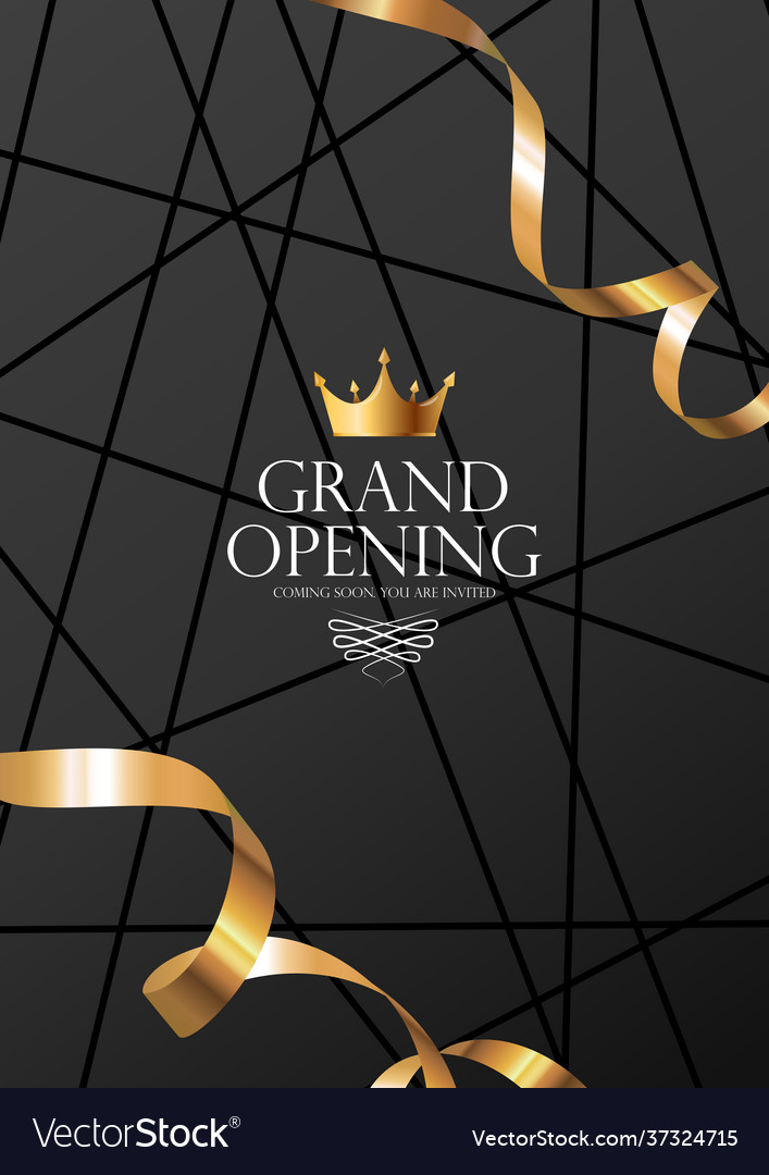 Abstract Grand Opening Luxury Modern Shape Typography, Grand