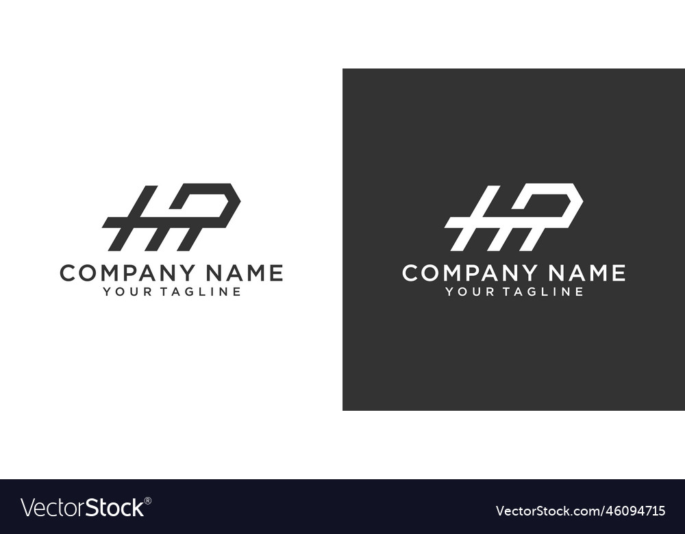 Hr or rh letter logo design Royalty Free Vector Image