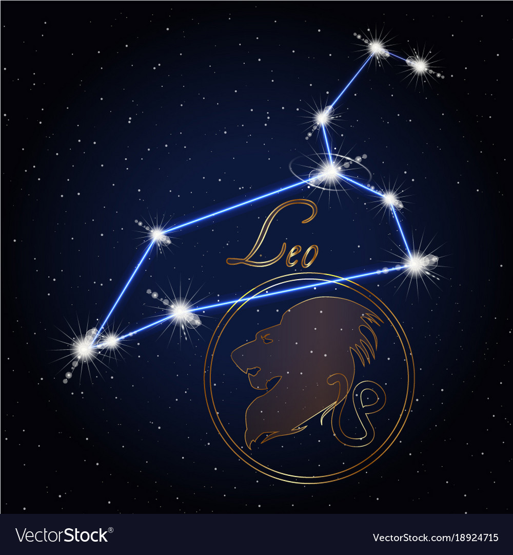 Leo astrology constellation of the zodiac Vector Image