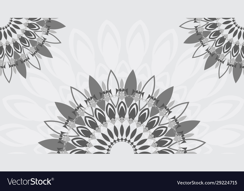 Mandala pattern design in gray background vector image Mandala pattern design in gray background