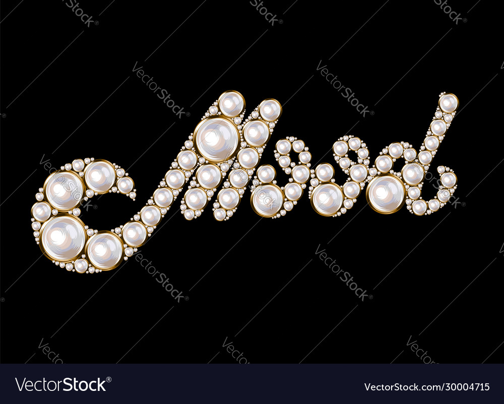 Mood hand drawn lettering pearls isolated