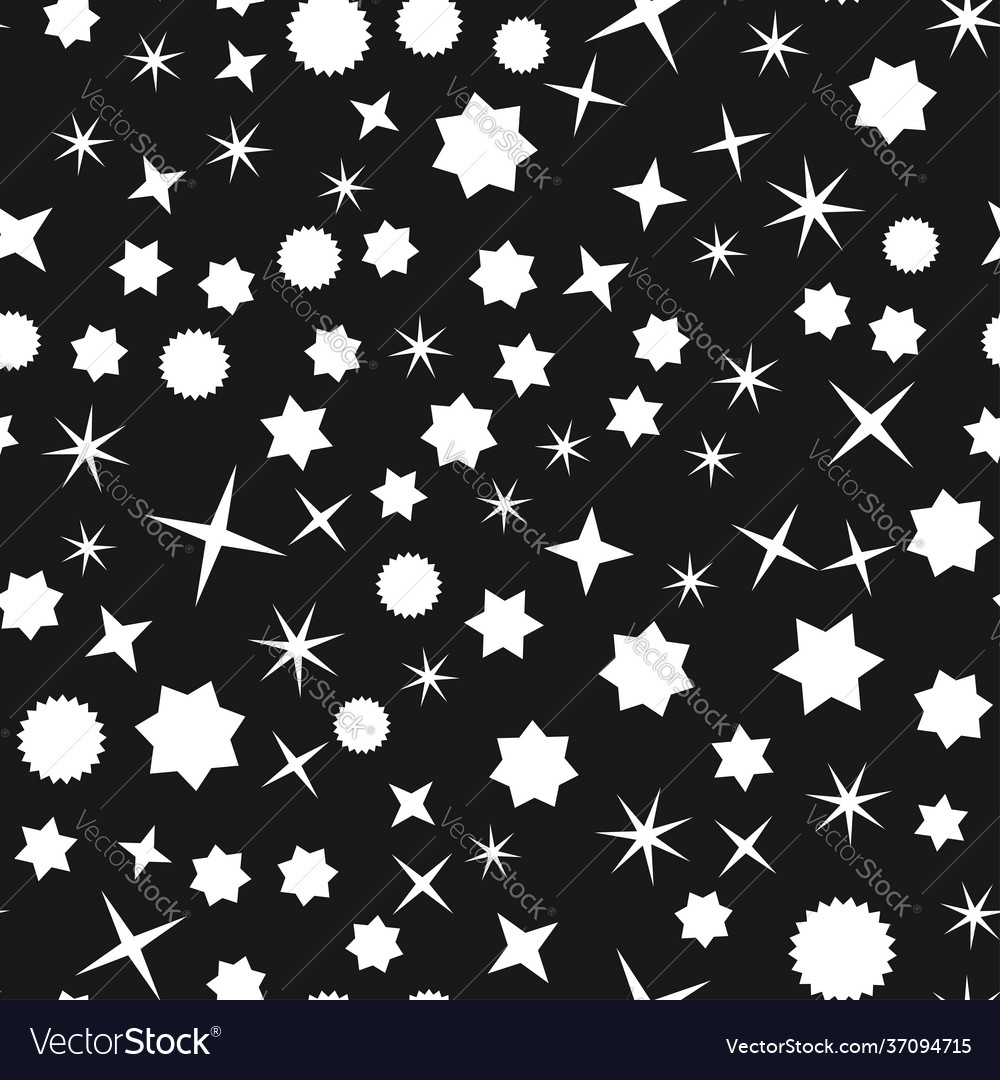 Random star shape pattern background seamlessly vector image Random star shape pattern background seamlessly