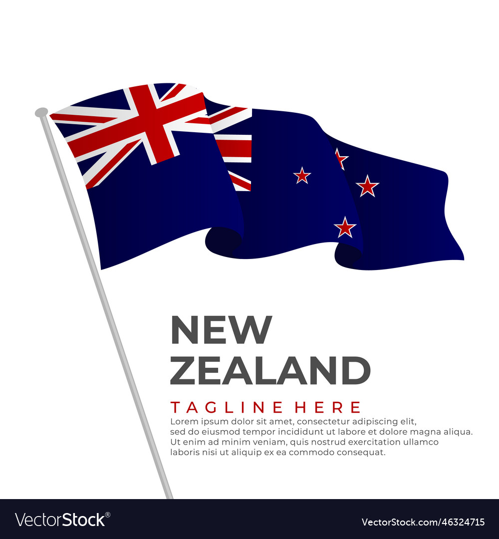 Template new zealand flag modern design