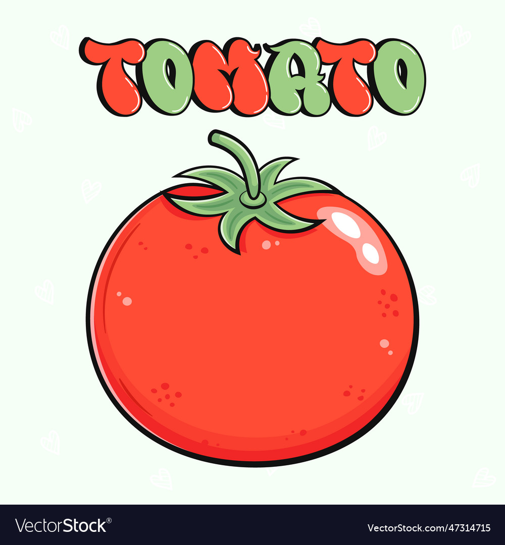 Tomato character hand drawn cartoon kawaii