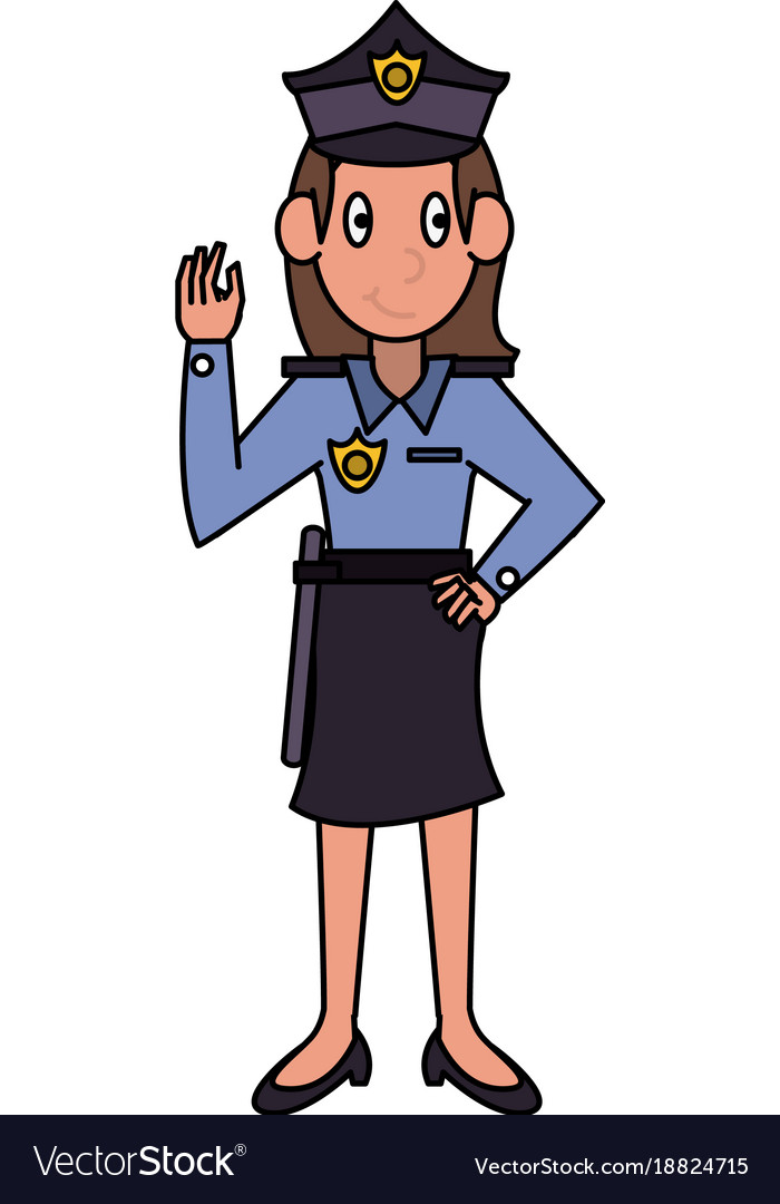 Woman police avatar cartoon Royalty Free Vector Image